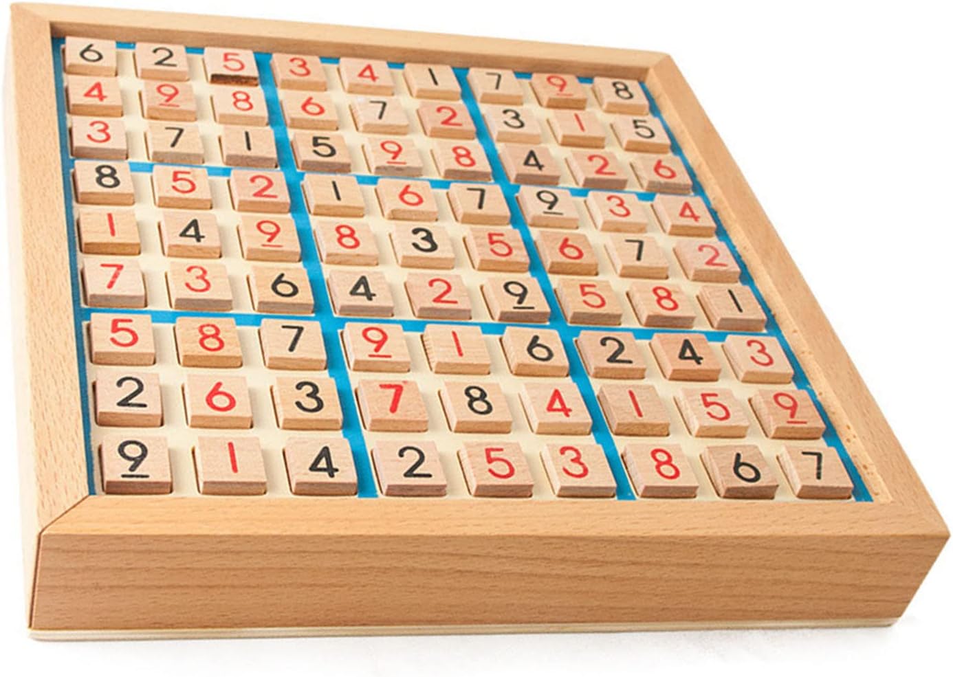 Wooden Math Puzzle Board, 24 cm, Puzzle Logical Thinking Math Board Game for Adults Children Blue