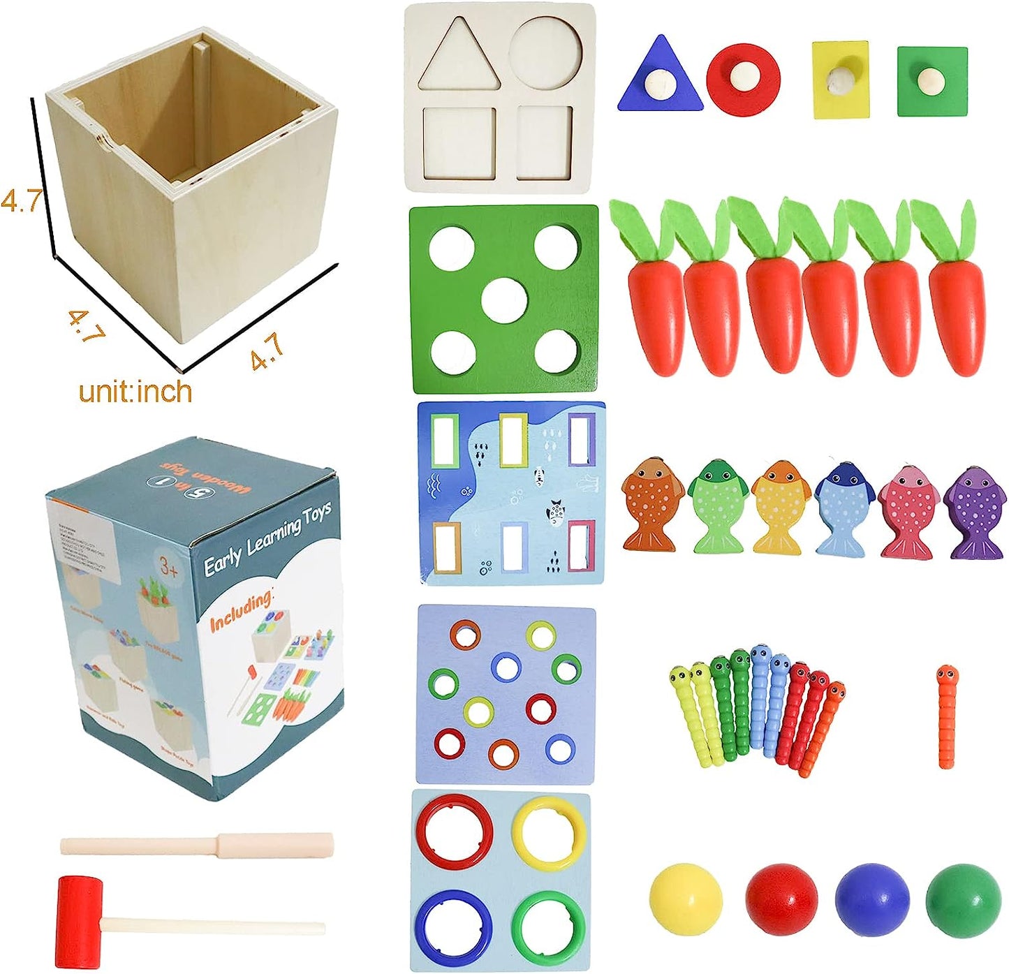 Wooden Toys Toys for 3 Year Old, Toys for 2 Year Old Girl Boy Toys Gifts, Toddler Toys Age 2-4, Activity Cube Educational Toys Learning Toys for 2 Year Olds