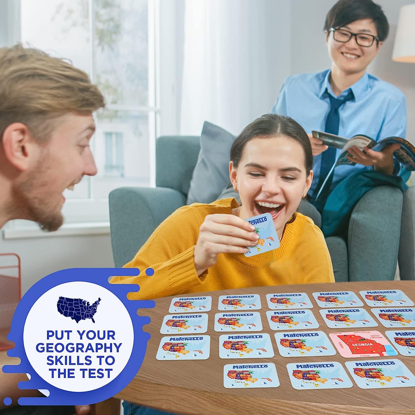 Memory Matching Game - Learn Geography for Kids – 50 States Matching Game – Educational and Fun State Cards for Kids and Grownups – Colorful Cards – Ages 7 and Up