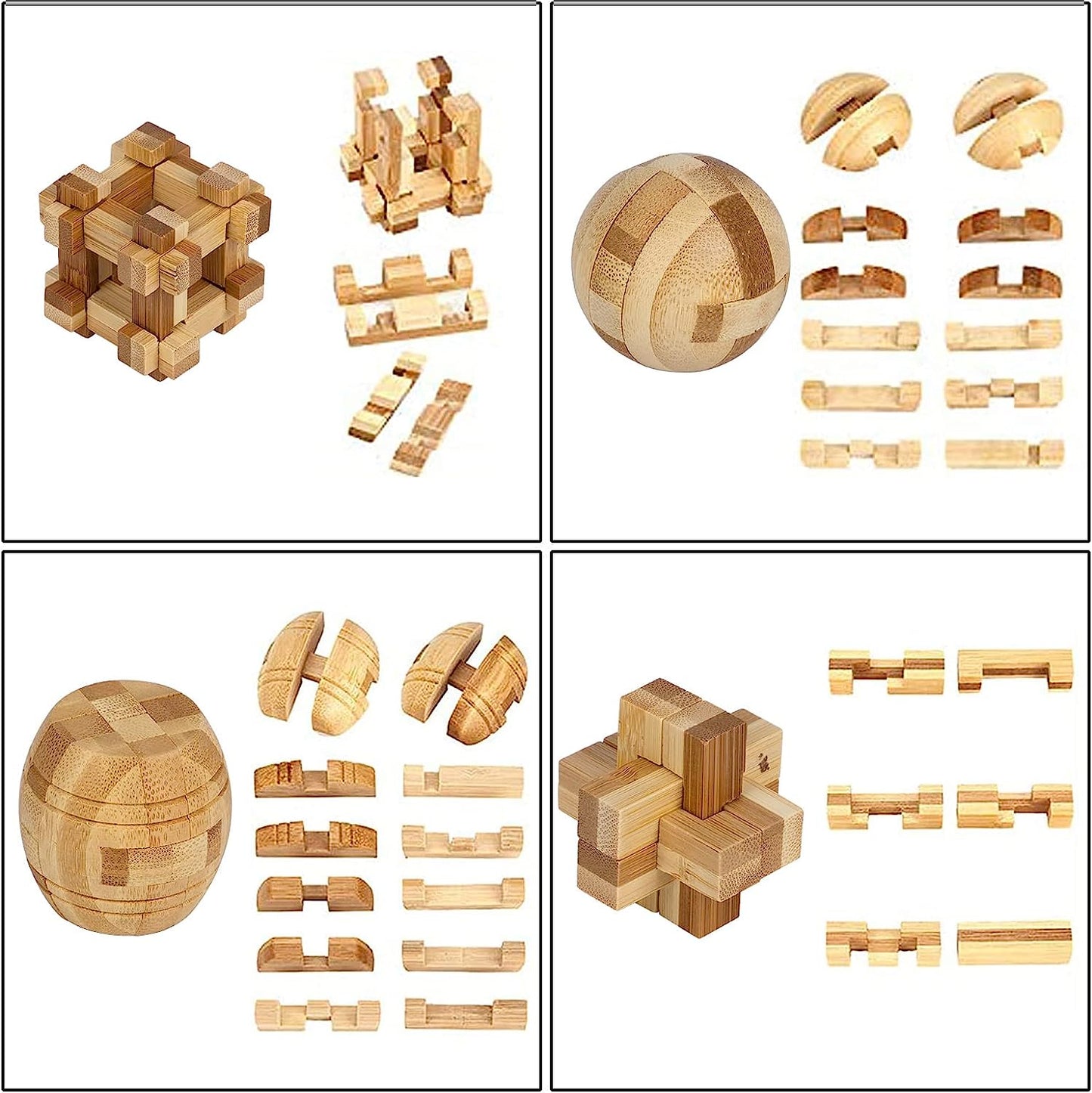 20Pcs Brain Teaser Puzzles,Unlock Interlock IQ Game,3D Puzzle Toy Brain Teaser,Wooden Mind Puzzles,Mind Game Toys Set for Kids, Adult