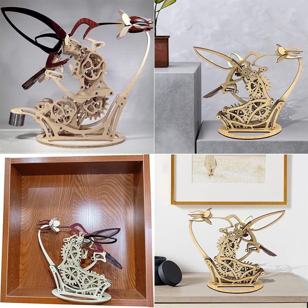 Wooden Hand Assembled 3D Jigsaw Puzzle Mechanical Hummingbird 205PCS Educational Toy Gifts Adult Crafts