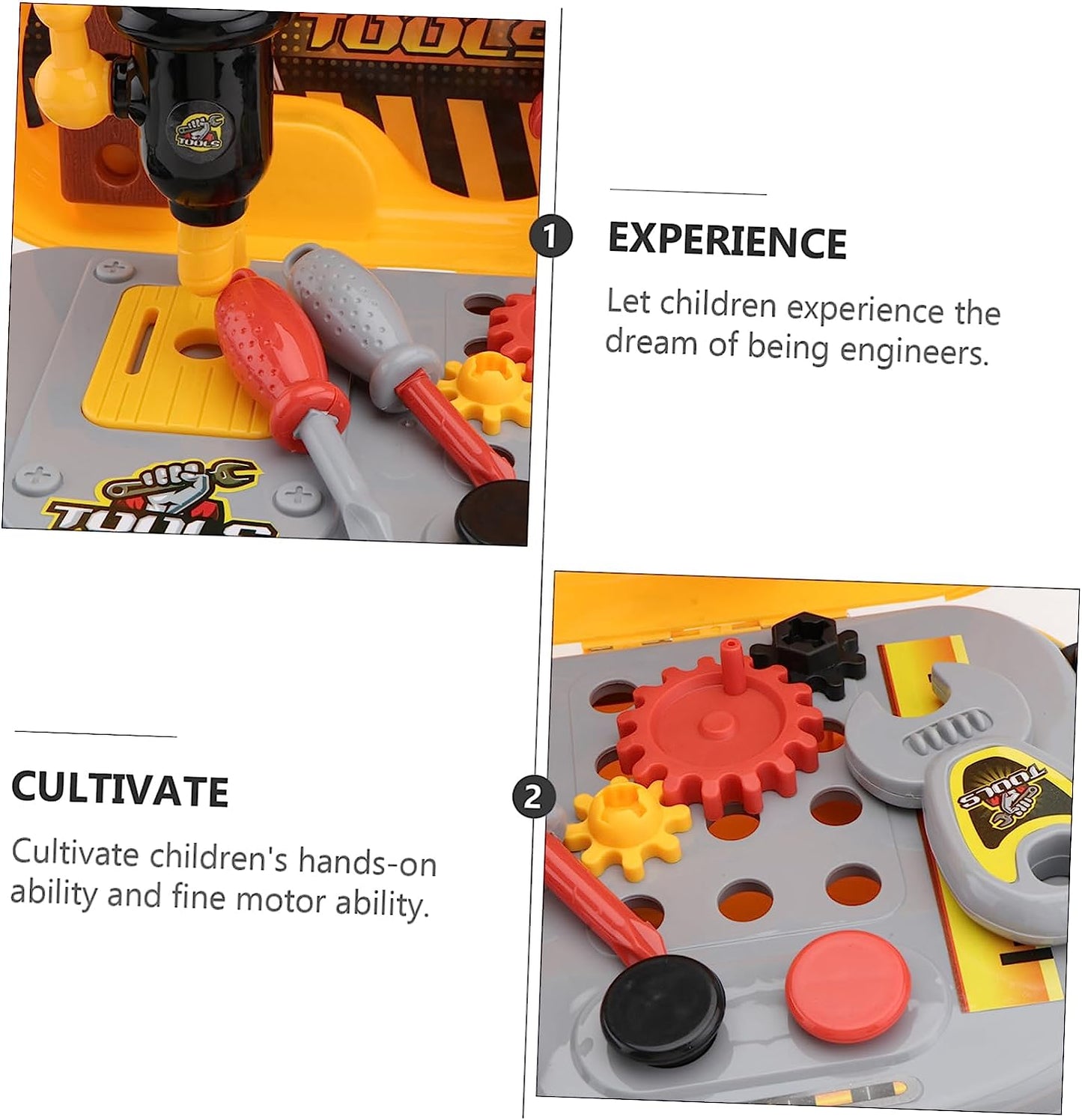 1 Set Play House Toy Kids Educational Toys Girls Toys Tools for Kids Educational Toy for Kids Tool Kit Toy Kids Tool Box Puzzle Toolbox Toolkit Pretend PVC Yellow Child