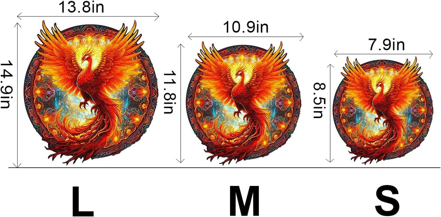 Wooden Jigsaw Puzzles-Wooden Puzzle Adult Unique Shape Advanced Phoenix Wooden Jigsaw Puzzle for Adult, Family Puzzles 8.6 * 7.9in 100pcs
