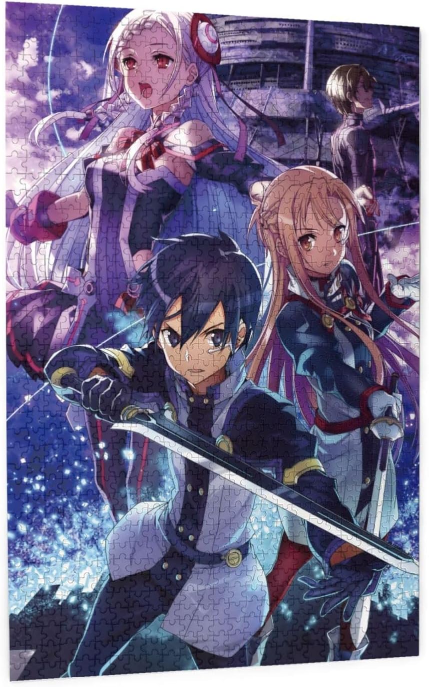 Puzzle for Swodr Art Online,Japanese Anime Wooden Puzzle Educational Game Toy,Adult DIY Challenging Decor,Family Holiday Party Brain Intelligence Games Puzzle(20X30 Inch - 1000 Pieces)