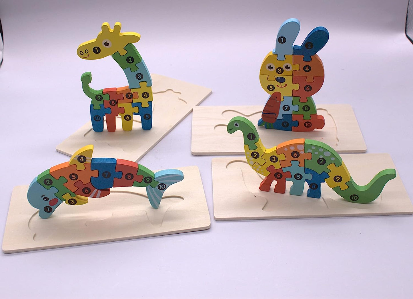 Toys for 3 Year Old - Puzzles for Kids Ages 3-5 - Educational Toys for 3 Year Old - Toddler Puzzles - Toddler Learning Toys Ages 3-5 - Fun and Colorful 4 Pack of Animal Puzzles to Gift kids