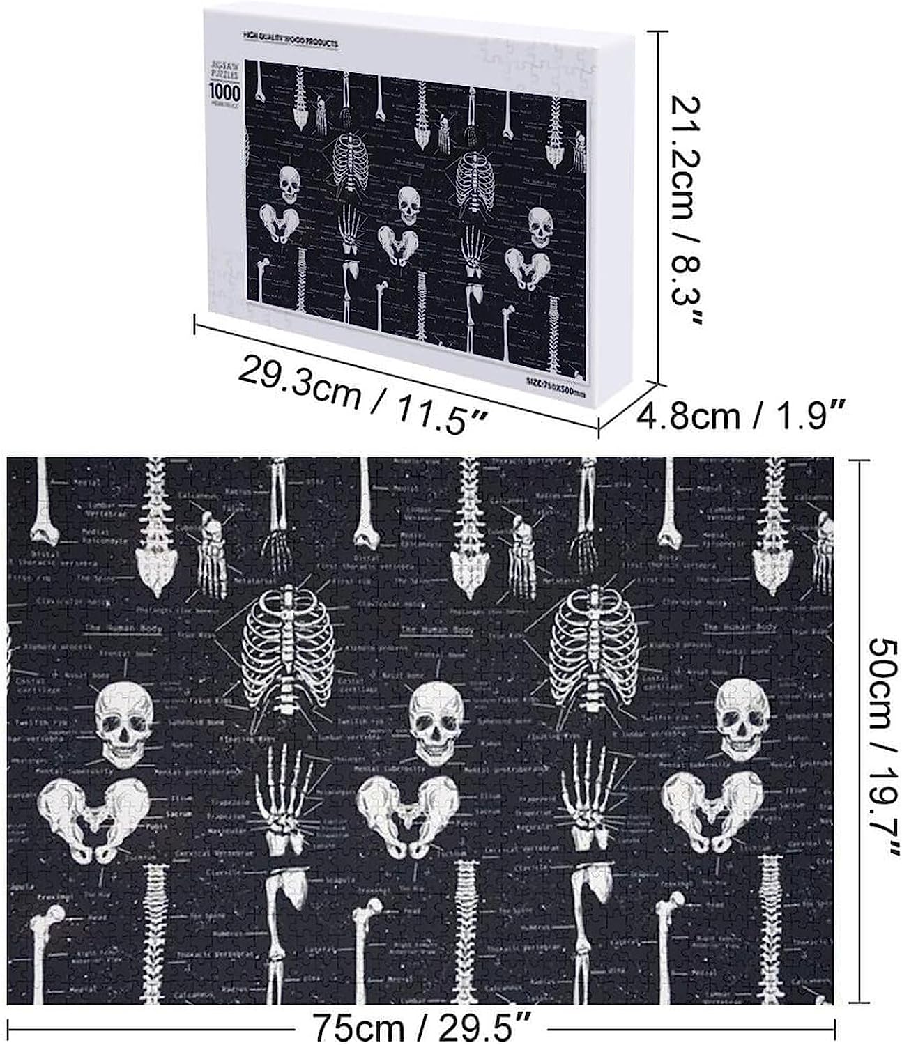 Skull Dark Skeleton Ana Puzzles for Adults Wooden Jigsaw Puzzle Funny Leisure Toy Gifts for Family Friends