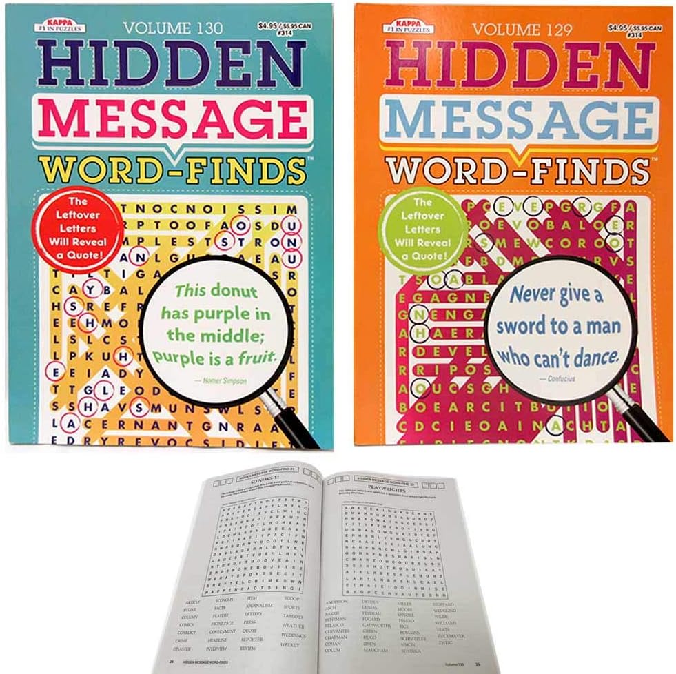 12 Crossword Puzzle Word Finds Search Hidden Message Book Complete Pages Letters