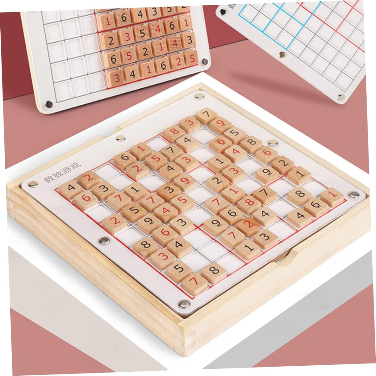 Adult Puzzle 1pc Sudoku Game Chess Wooden Educational Wooden Chess Board Sudoku Plaything Enlightenment Sudoku Plaything Aldult Wood Ceramic Tile Wooden Puzzle