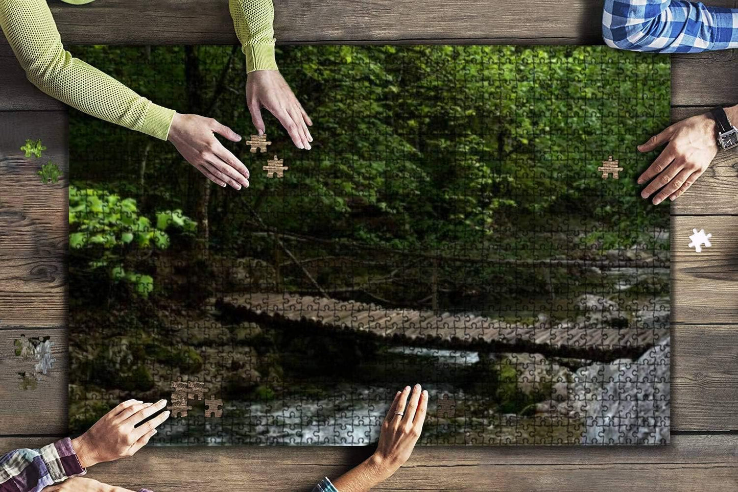 1000 Piece The timbered Bridge in The Wood Large Piece Jigsaw Puzzles for Adults Educational Toy for Kids Creative Games Entertainment Wooden Puzzles Home Decor