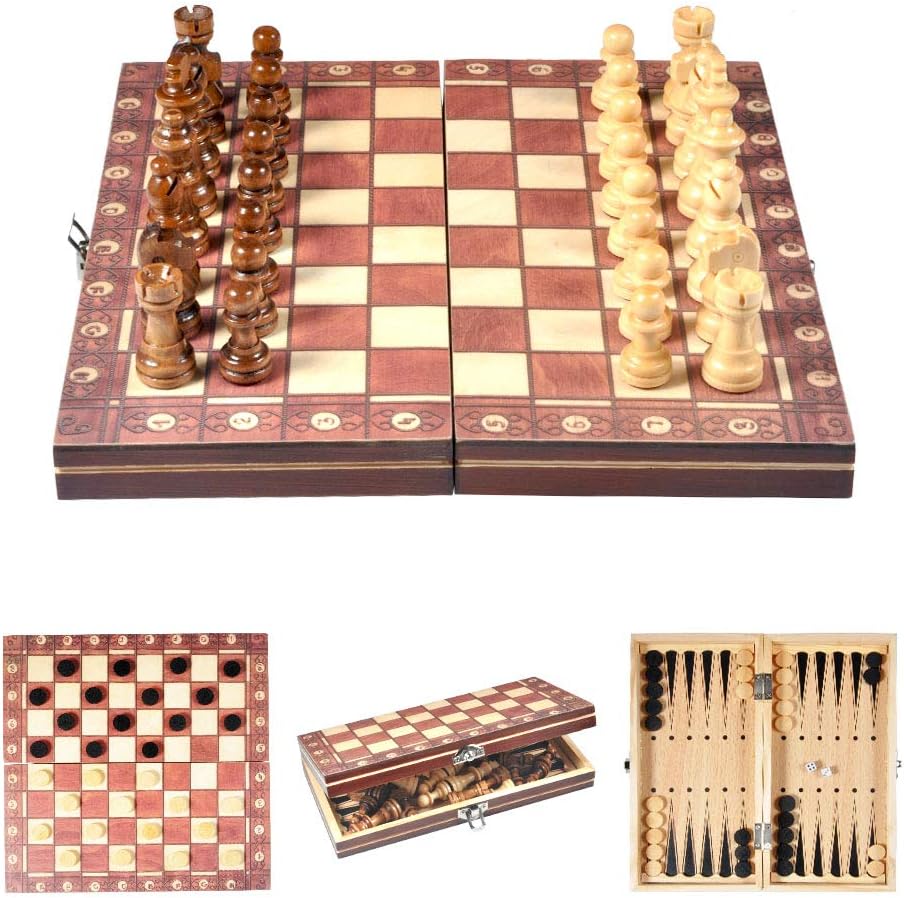 Magnetic Travel Chess Set, Folding Portable Travel Chess Board Game Sets with Game Pieces, Educational Toys for Kids and Adults