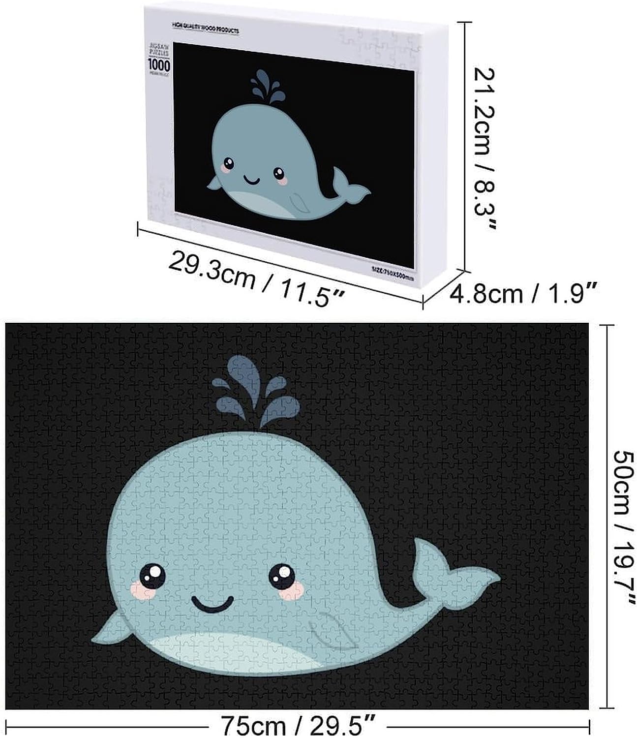 Cute Whale Puzzles for Adults Wooden Jigsaw Puzzle Funny Leisure Toy Gifts for Family Friends