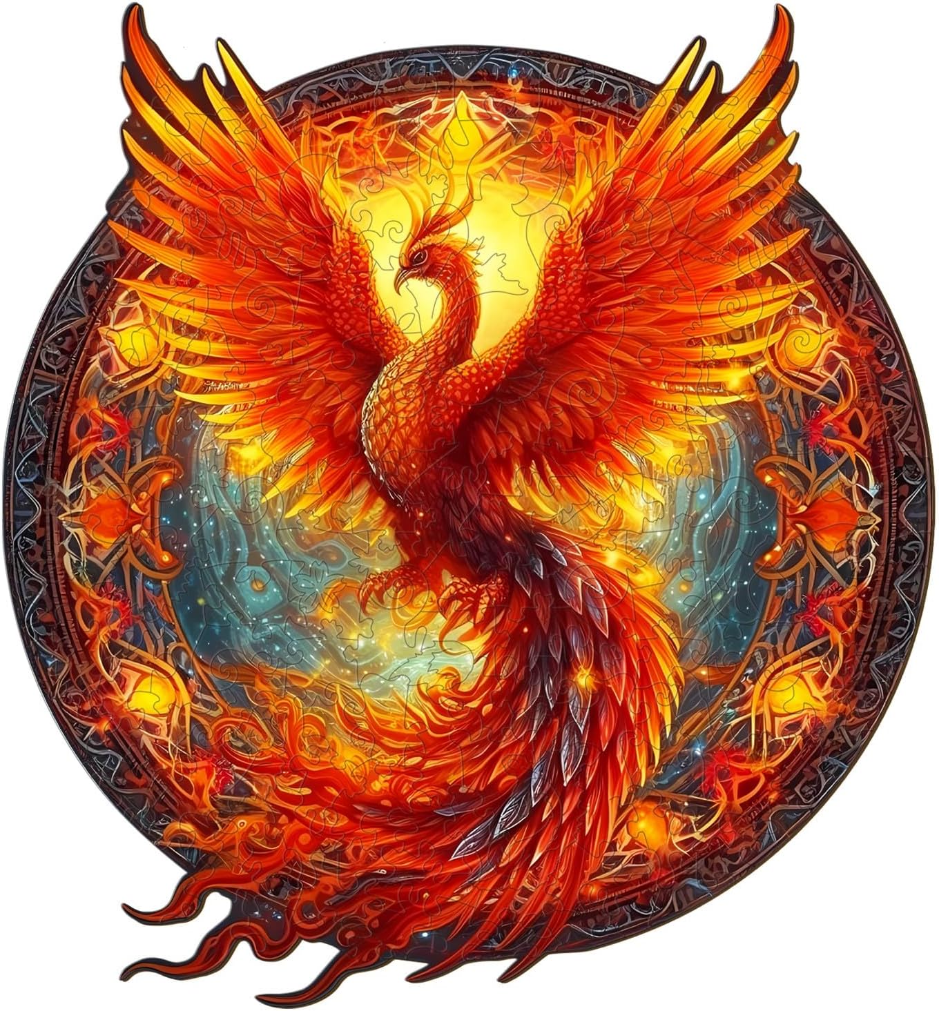 Wooden Jigsaw Puzzles-Wooden Puzzle Adult Unique Shape Advanced Phoenix Wooden Jigsaw Puzzle for Adult, Family Puzzles 11.8 * 10.9in 200pcs