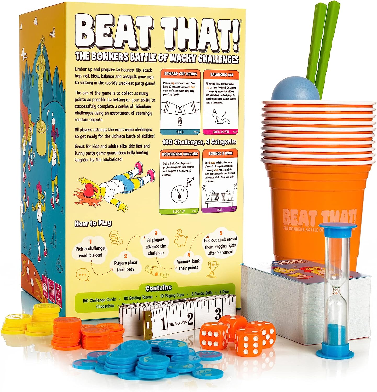 Beat That! The Bonkers Battle of Wacky Challenges - Party Games, Family Games, Board Games for Adults, Family Board Games for Kids and Adults, Kids Games, Family Card Games for Adults, Board Game