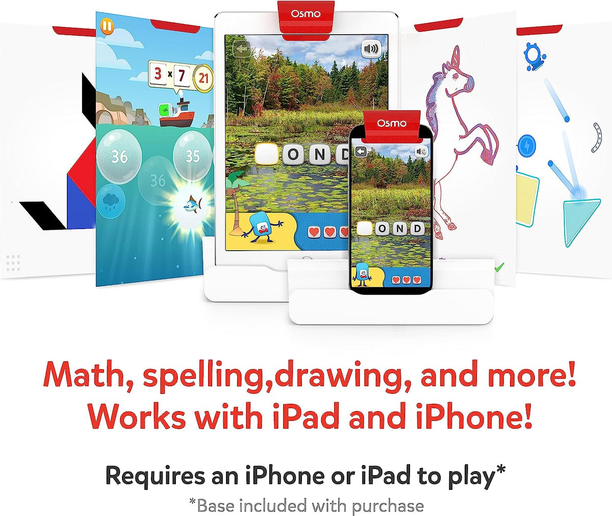 Genius Starter Kit for iPad - 5 Educational Learning Games - Ages 6-10 - Math, Spelling, Creativity & More - STEM Toy Gifts for Kids, Boy & Girl - Ages 6 7 8 9 10 (iPad Base Included)