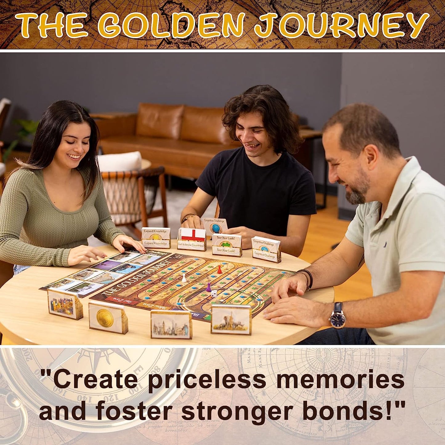 Board Game | Trivia & Challenges | Countries of The World, Capital Cities, Wonderful Historic Monuments, Zoo Animals and Go Shopping | Family Game for All Ages from Kids to Seniors