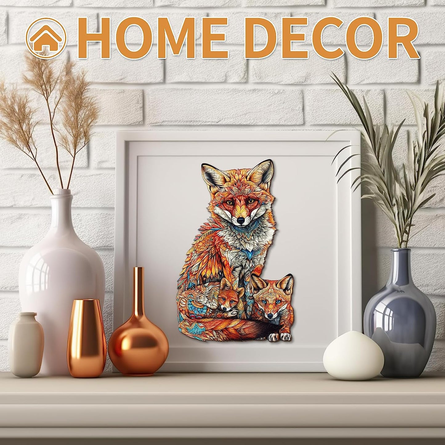 Wooden Jigsaw Puzzles-Wooden Puzzle Adult Unique Shape Advanced Fox Wooden Jigsaw Puzzle for Adult,Best Gift for Adults and Kids,Family Puzzles 12.8 * 8.3in 190pcs