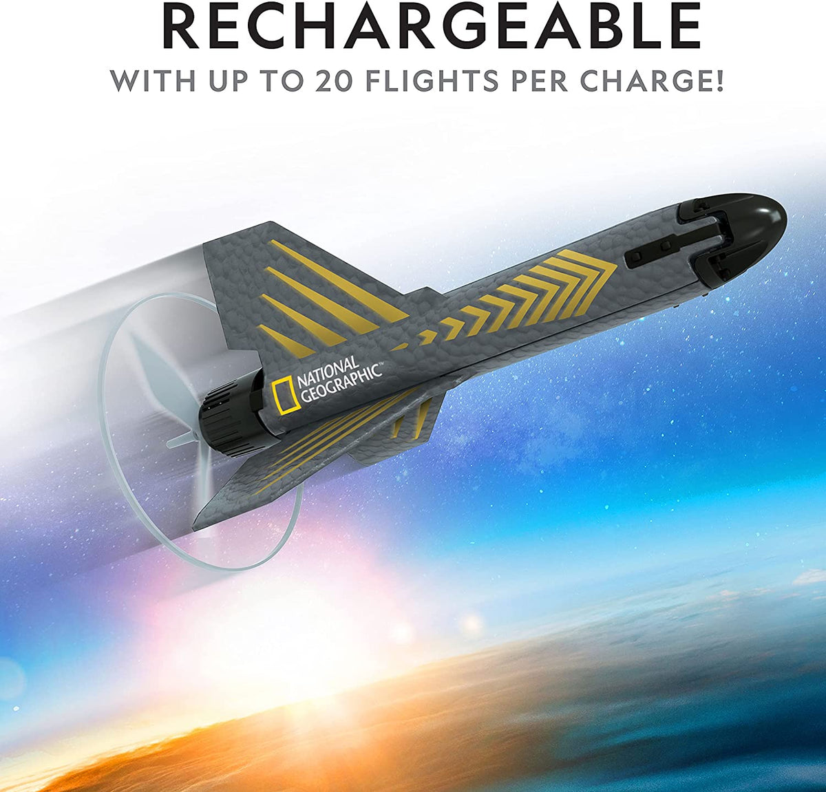 Rocket Launcher for Kids – Patent-Pending Motorized Air Rocket Toy, Launch up to 200 ft. with Safe Landing, Kids Outdoor Toys & Model Rockets, Gifts for Boys and Girls, Space Toys