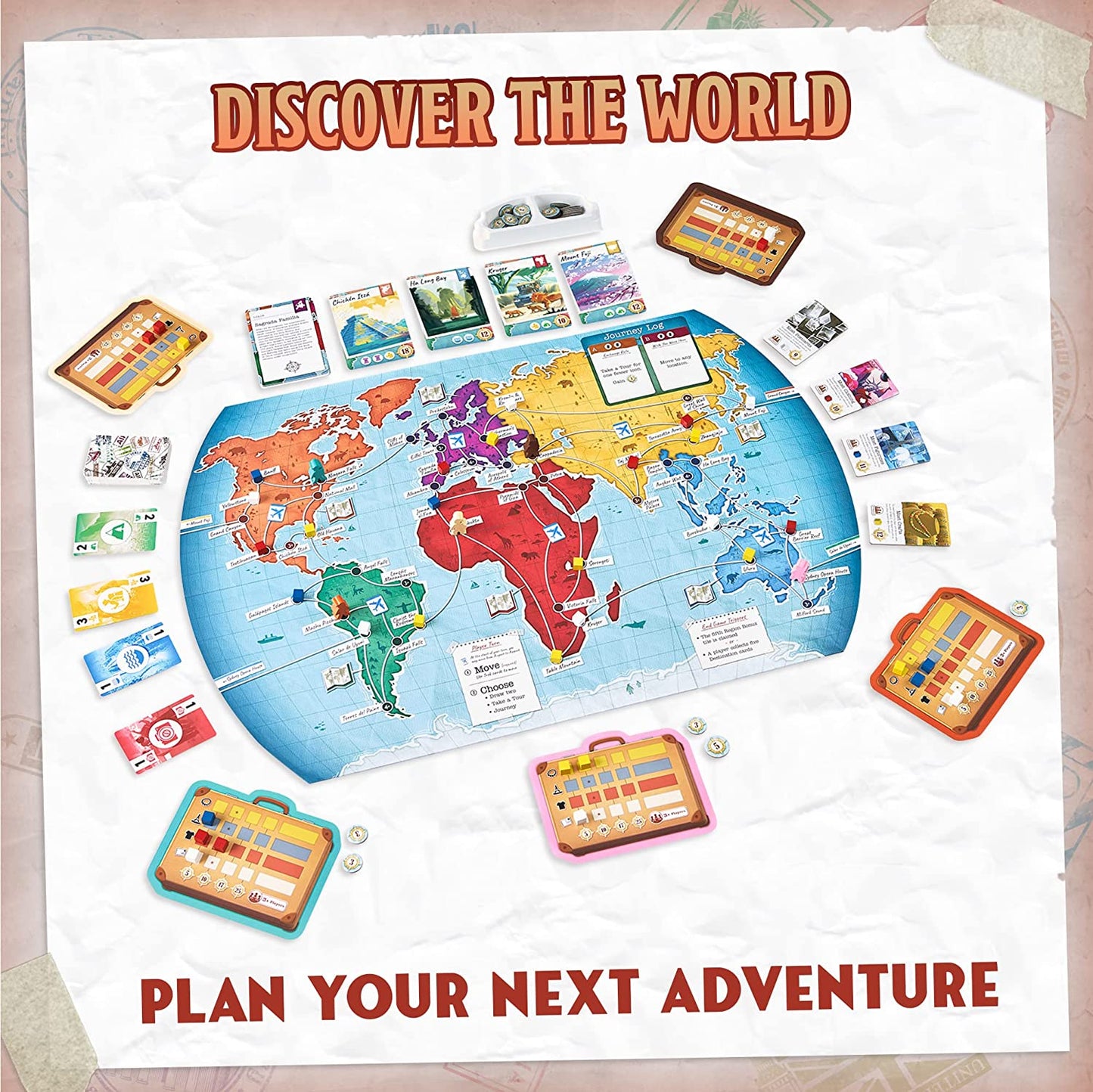 Trekking The World - The Award-Winning Board Game for Family Night | Explore The Wonders of The World in This Strategic Globetrotting Adventure | Perfect for Kids & Adults | Ages 10 and Up