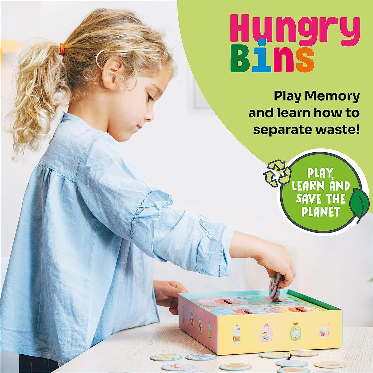 Hungry Bins Board Game- Educational Games for Kids Ages 3-6 -Learning Resources -Kindergarten Learning Activities - Toddler Games - Learning Games for Kids - Birthday Gift for Kids