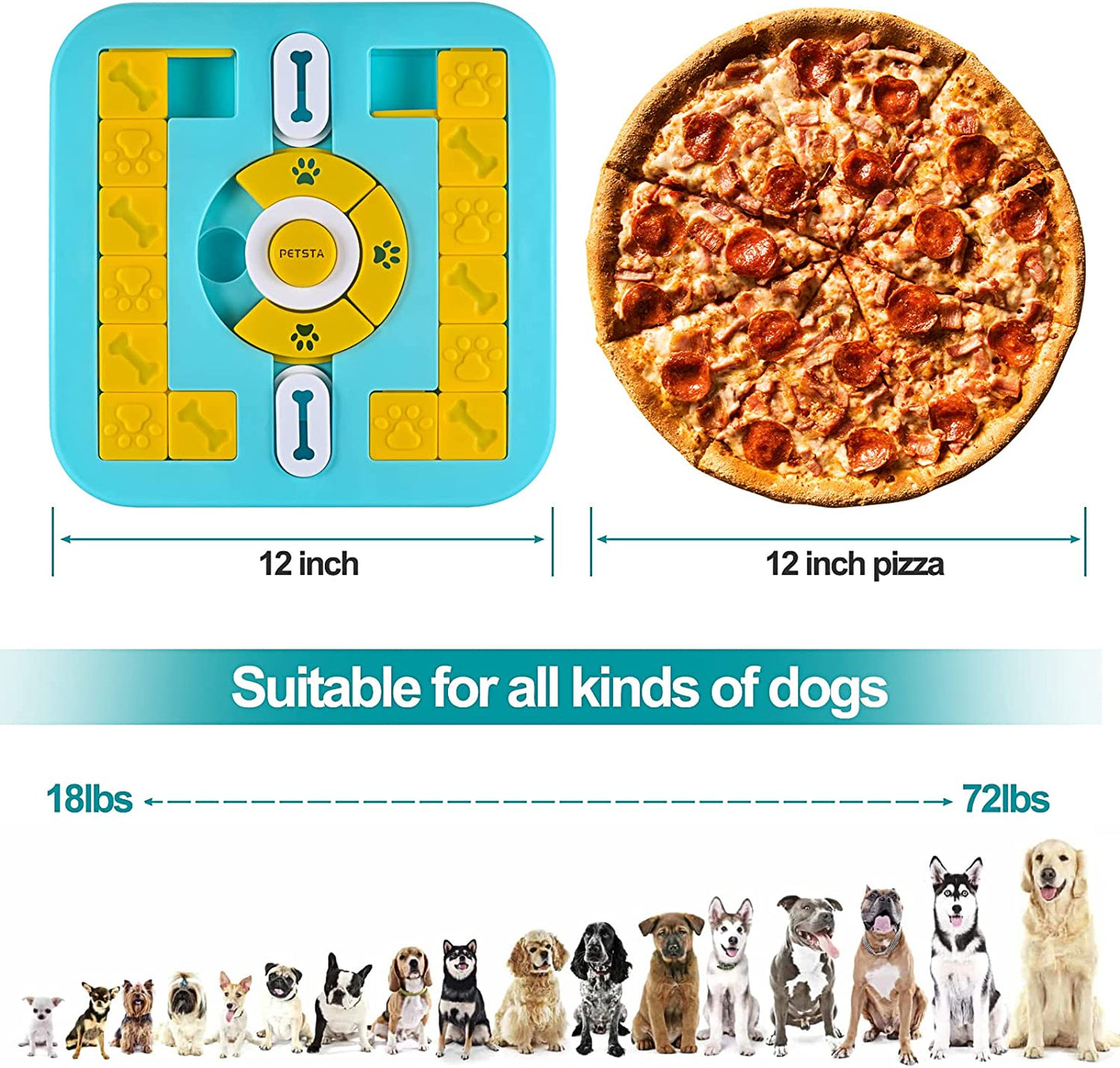 Dog Puzzle Toys, Squeaky Treat Dispensing Dog Enrichment Toys for IQ Training and Brain Stimulation, Interactive Mentally Stimulating Toys as Gifts for Puppies, Cats, Small, Medium, Large Dogs