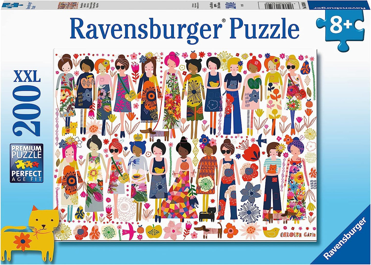 Flowers and Friends 200 Piece XXL Jigsaw Puzzle for Kids - 13359 - Every Piece is Unique, Pieces Fit Together Perfectly