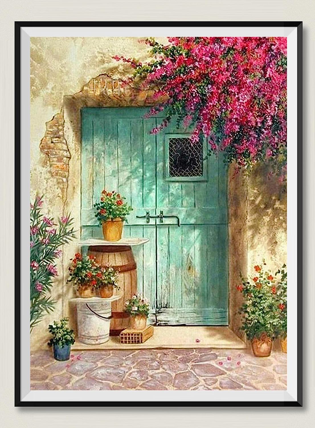 Blue Front Door - 1000 Piece Wooden Puzzle - Art Jigsaw Family Game Puzzle for Adults