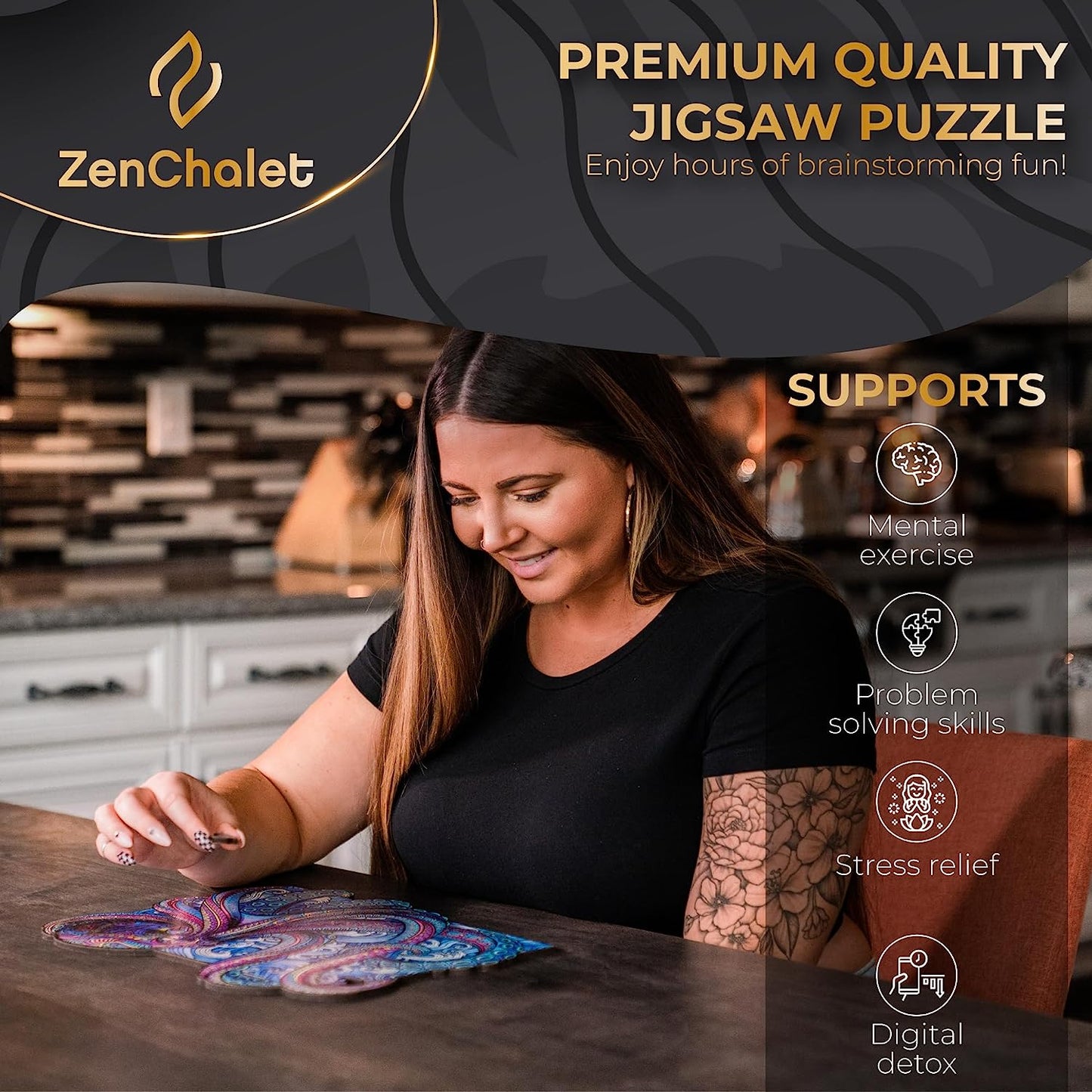 Sea Octopus 200 Piece Wooden Jigsaw Puzzle for Adults - Uniquely Shaped Pieces with Durable Construction - Perfect for Birthday Gifts, Game Nights and Camping