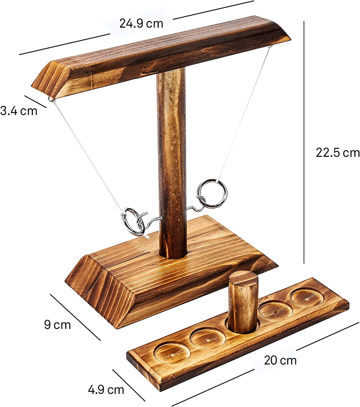 Ring Toss Game, Ring Toss with Shot Ladder, Fun Hook and Ring Game, Handmade Wooden Interactive Game for Home and Party