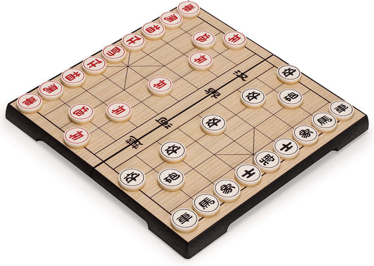 Chinese Chess (Xiangqi) Magnetic Travel Set (12.2 Inches) - Compact, Folding Board Game Set