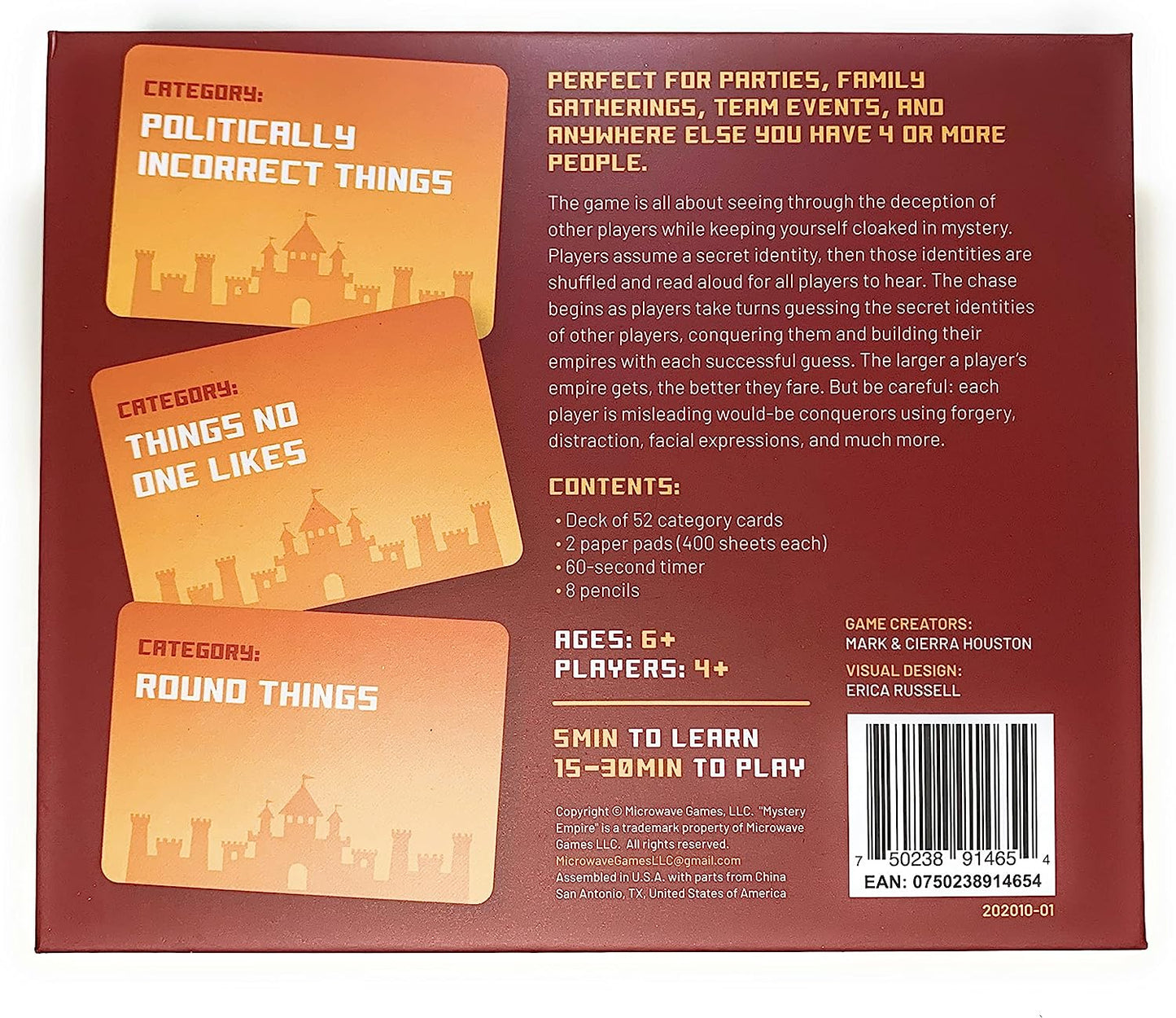 Mystery Empire - an Identity Guessing Game | Easy Family-Friendly Party Games | Social Games for Adults, Teens & Kids | 4+ Players