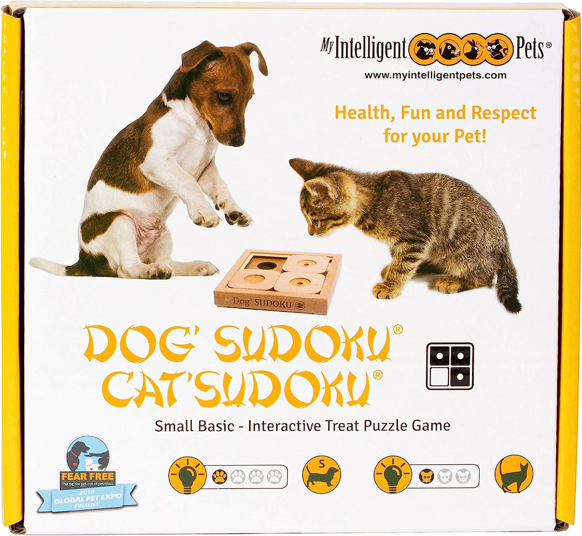 Interactive Wooden Dog Toy Dog' Sudoku Basic, S Natural Wood