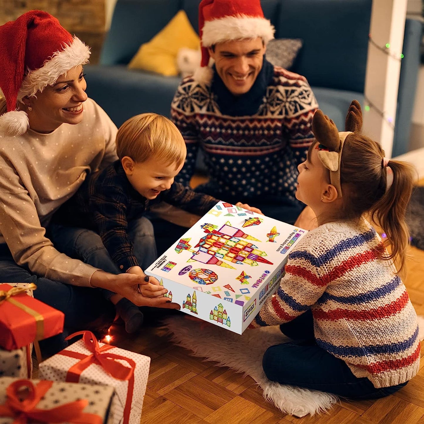 Magnetic Tiles 120 PCS, Blocks for Kids, STEM Construction Set, Educational Learning Toys for Toddlers, Birthday Gifts for Children Ages 3 Years +