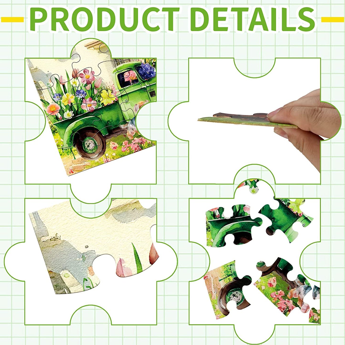 6 Pcs 12.6 x 9.45 Inch Large Piece Dementia Puzzles for Seniors Alzheimer Puzzles Jigsaw Puzzles for Elderly Easy Puzzles for Adults Memory Products Game Activities Nursing Home Gift