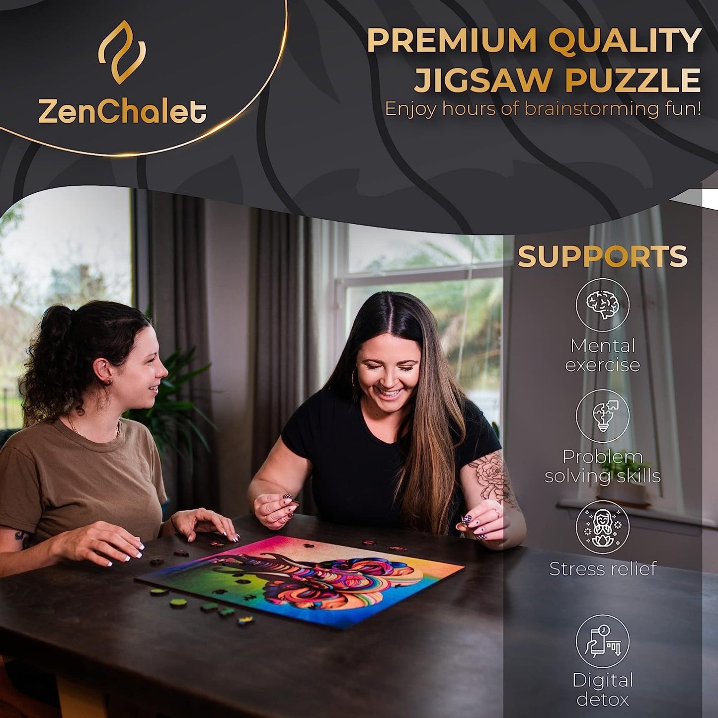 Elephant 500 Piece Puzzles for Adults - Jigsaw Puzzles 500 Pieces for Adults, Elephant Gifts for Women, Wooden Puzzle, Birthday Gifts for Mom and Grandma, Wood Puzzle, Adult Puzzle with Box