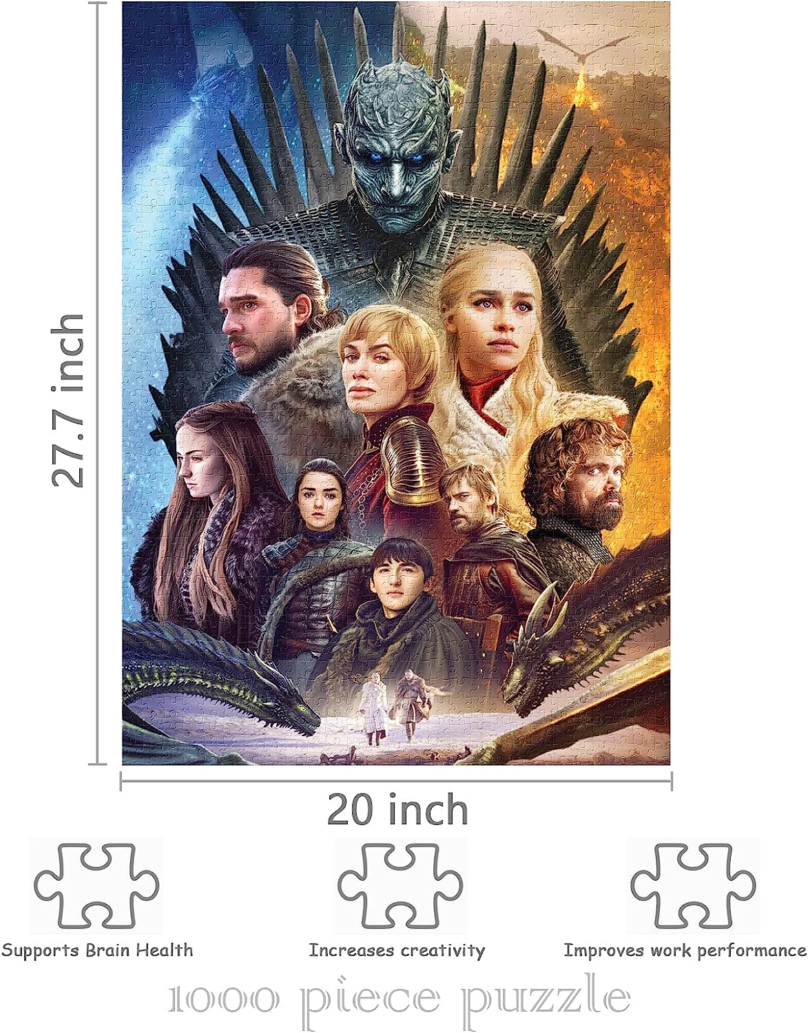 Movie Puzzle 1000 Pieces-Game Thrones Character Collection Suitable for Adult & Children Puzzle