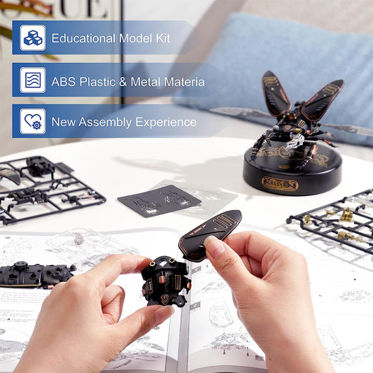 MI03 Model Kits for Adults/Teens-Storm Beetle Model Building Kits-115 Pieces Mechanical 3D Puzzle-Birthday Gift for Men-Aesthetic Desk Toy Decor