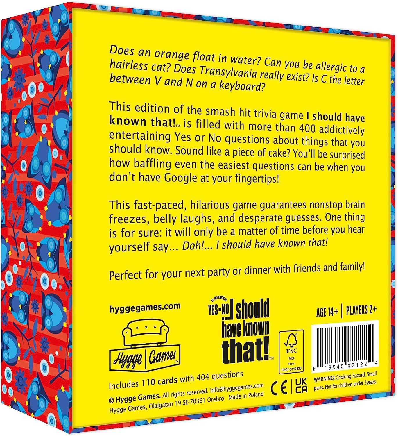 I Should Have Known That Trivia Game Yes or No Edition by , Red, Box Size 5.7 x 5.7 x 1.8 inches (21224)
