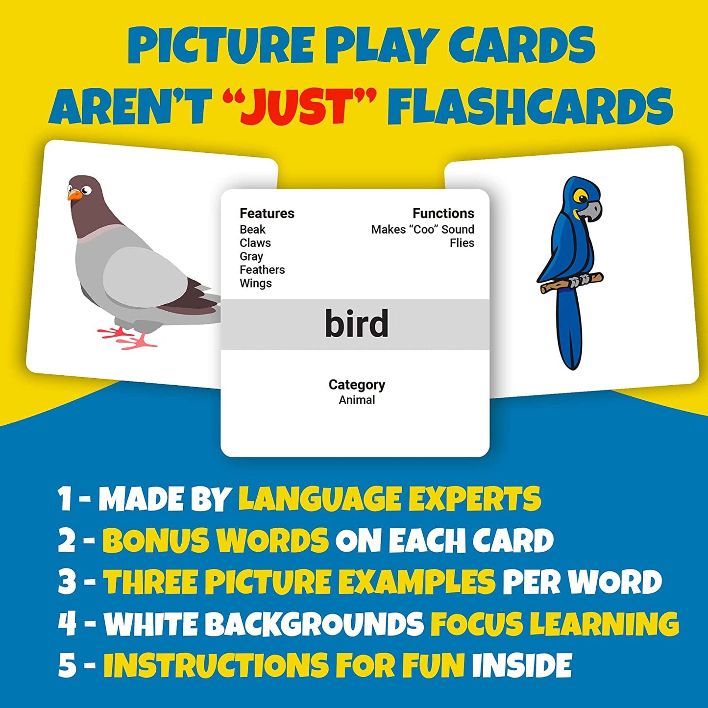 First Nouns Picture Play Cards | Award Winning | 4 Fun Games & 150 Picture Cards for Speech Development | Autism and Speech Therapy Materials | Best Flash Cards for Toddlers and Homeschool