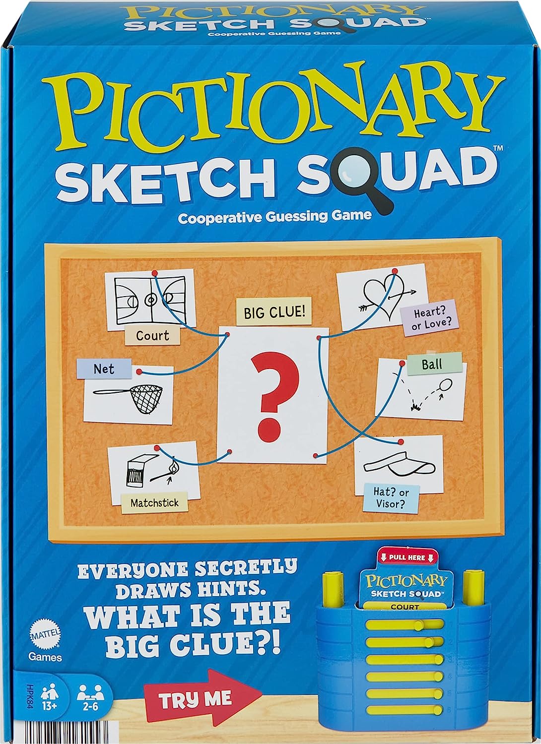 Pictionary Sketch Squad Cooperative Party Game for Adults, Teens and Game Night with Clues Case for 2-6 Players