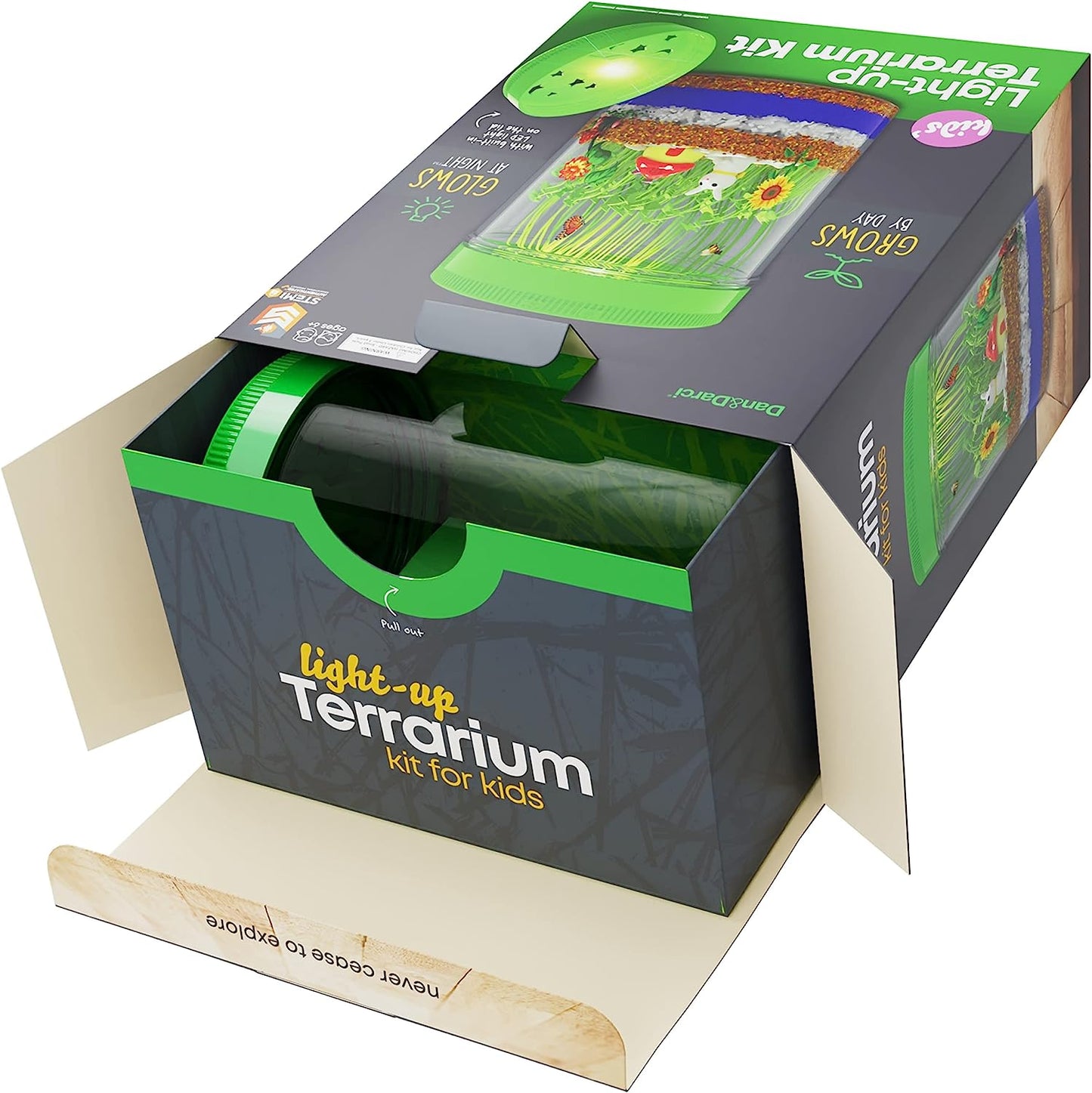 Light-Up Terrarium Kit for Kids - STEM Activities Science Kits - Gifts for Kids - Educational Kids Chris as Toys for Boys & Girls - Crafts Projects Gift for Ages 4 5 6 7 8-12 Year Old Boy & Girl