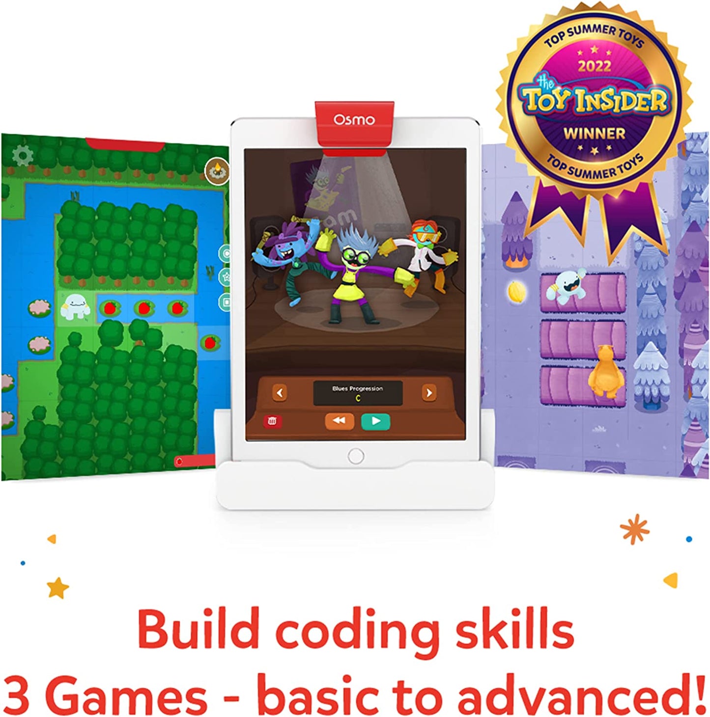Coding Starter Kit for iPhone & iPad-3 Educational Learning Games-Ages 5-10+ - Learn to Code, Coding Basics & Coding Puzzles-STEM Toy-Logic, Coding Fundamentals( iPad/iPhone Base Included)
