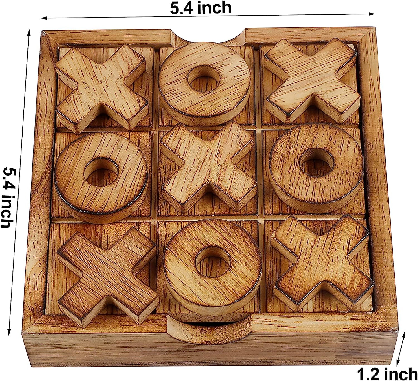 Tic Tac Toe & 4 in a Row Tables Game Set, Classic Board Line Up 4 Game for Living Room Rustic Table Decor and Use as Game Top Wood Guest Room Decor Strategy Board Games for Families