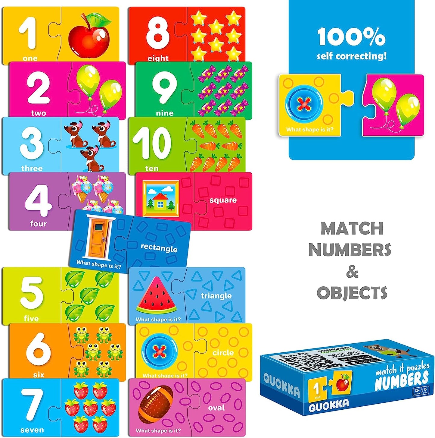 5X MEGASET Toddler Puzzles Ages 2-4 - Matching Games for Kids Ages 3-5 by - Numbers Animals Opposites ABC Learning for Toddlers 1-3 Year Old - Educational Toy Activities for Boy and Girl