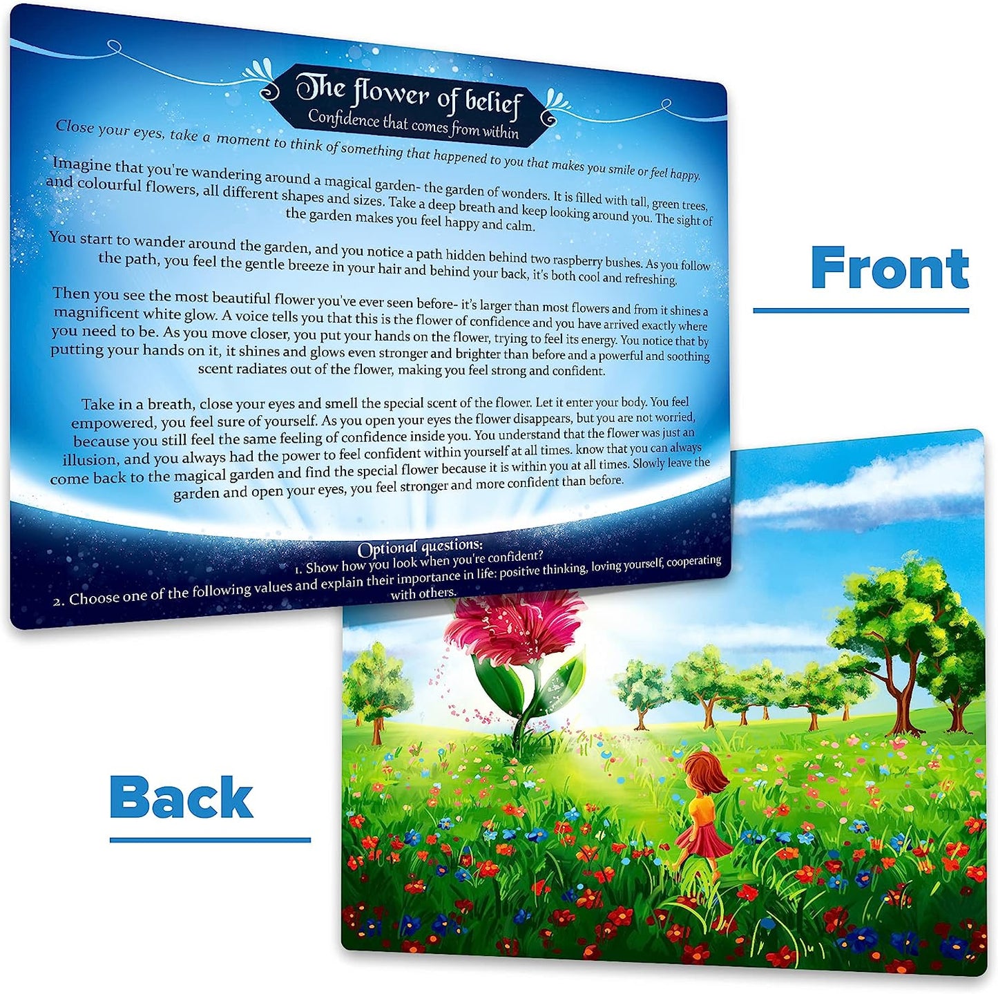 Mindful Land Mindfulness Cards for Kids - Positive Affirmations Cards for Kids Stress Reduction - Meditation Cards Calming Therapy Tool - Daily Mindfulness for Kids - Game for Mindful Kids Development