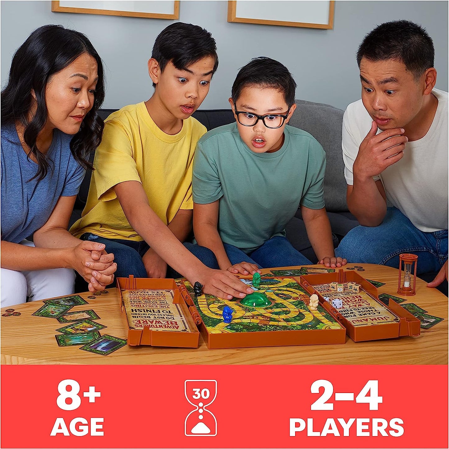 Jumanji Deluxe Game, Immersive Electronic Version of The Classic Adventure Movie Board Game, with Lights and Sounds, for Kids & Adults Ages 8 and up