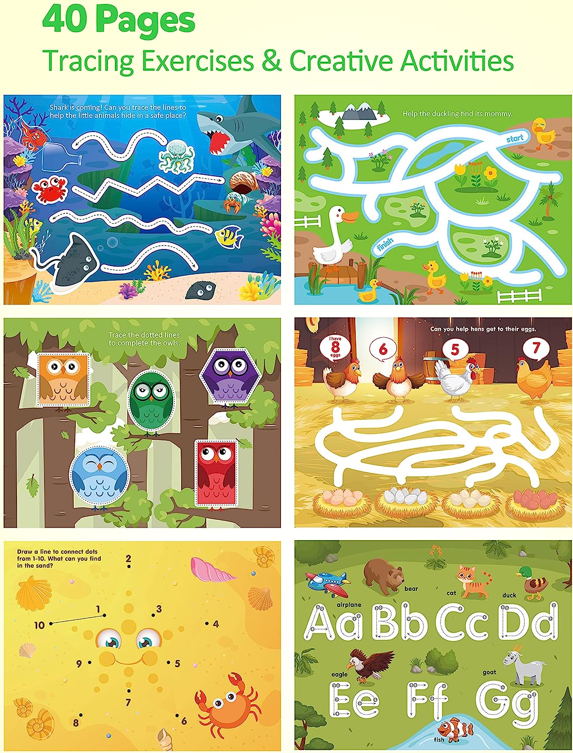 Pencil Control Tracing Workbook, Learn to Write Alphabet ABC Letters Numbers Handwriting Book Fine Motor Educational Toy Gift for Preschool Kids