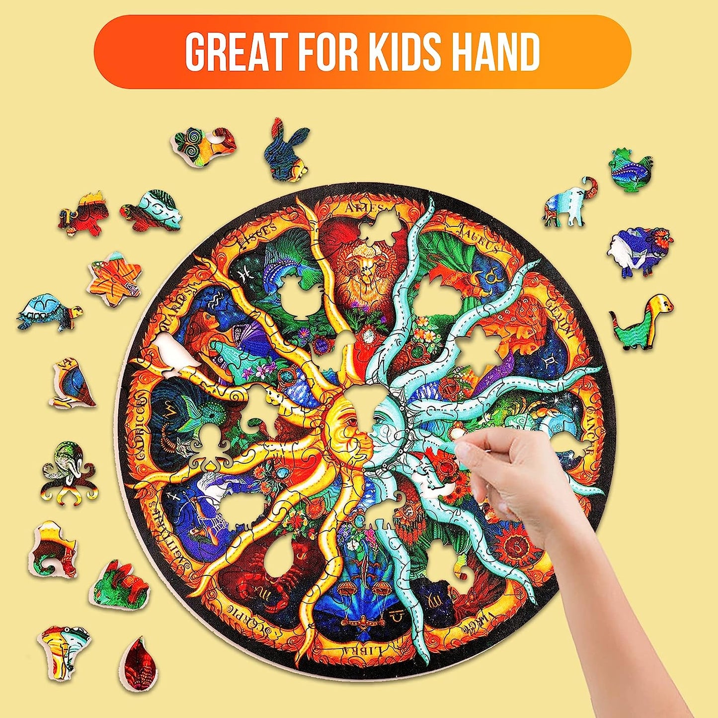 A3 Wooden Puzzles for Adults - 200 Pieces Unique Jigsaw Animal Shaped Jigsaw Puzzle | Gift for Girls, Boys and Adults, Family Game Play Collection | Educational Toys | Festival Gift