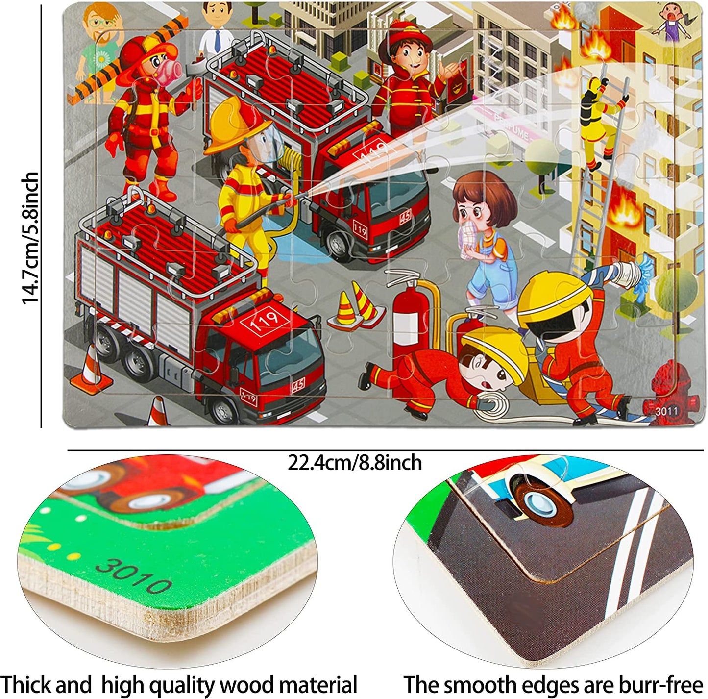 Puzzles for Kids Ages 4-8, 14 Pack Wooden Jigsaw Puzzles 30 Pieces Preschool Educational Learning Toys Set for Boys and Girls Stocking Stuffers