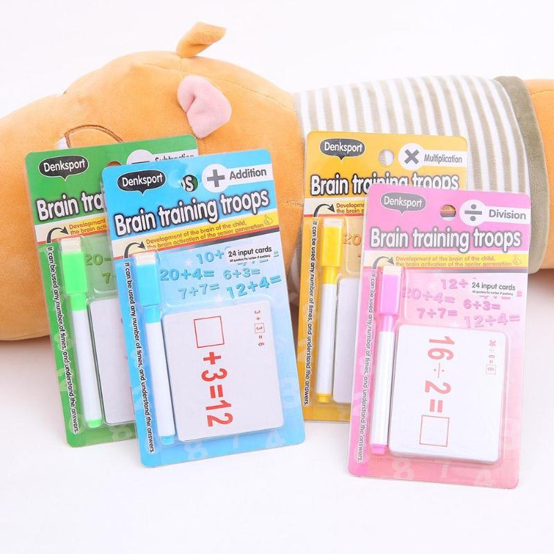 1set Montessori Mathematics Teach Card with Erasable Pen