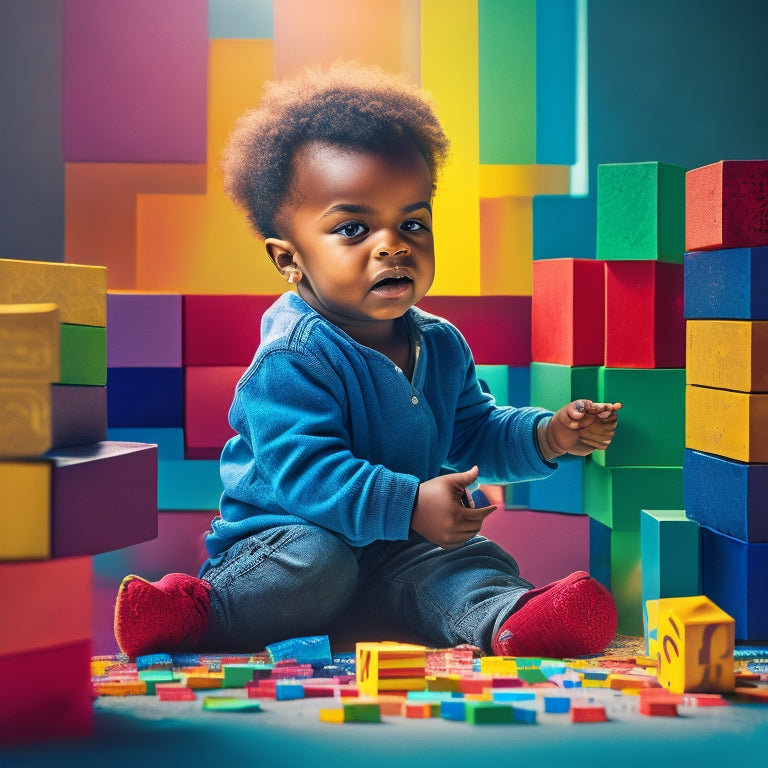 A vibrant, stylized illustration of a young child surrounded by bursting, colorful alphabet blocks, with rays of light radiating from the blocks, symbolizing the power of phonics in early reading.